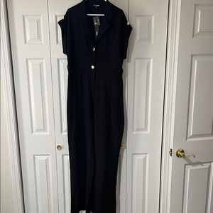 NWT Black FashionNova Pleated Jumpsuit